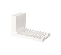 KIFSDLF Plastic Foldable Dish Drying Rack Space-Saving Utensils Drainer Racks Large Capacity Dish Drainer Bowl and Chopstick pour Évier Cuisine, pour Une Famille(White)