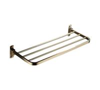 KIFSDLF Porte-Serviettes de Bain Pliant Simple en Or, Accessoires Salle Acier Inoxydable, étagère Douche, Porte-Serviettes Mural(50cm Black)