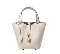 KIFSDLF Sac seau décontracté en cuir for femme, sac fourre-tout haut de gamme, motif vache et fermoir métal Pour Travail étudiant Université Affaires(Ivory)