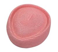 KIFSDLF Summer Paper Straw Teardrop Hat Lady Stewardess Berets Sunhat Airline Flight Attendant Vintage Pillbox Bonnet(Pink)