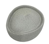 KIFSDLF Summer Paper Straw Teardrop Hat Lady Stewardess Berets Sunhat Airline Flight Attendant Vintage Pillbox Bonnet(Grey)