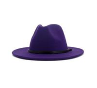 KIFSDLF Wollen feutre Fedora chapeau automne hiver Jazz Panama hommes femmes britannique classique anniversaire Festival pour fête, sortie, vie quotidienne(PURPLE)