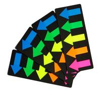 KIFZM 500 PCS Marqueurs de page Big Arrows, 2,5 * 4,5 cm Notes autocollantes, 5 couleurs Repositionnables Autocollants Onglets index fléchés fixés sur carte noire, 25 feuilles par bloc