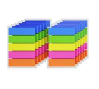 KIFZM Lot de 1500 marqueurs d'index, 5 couleurs, autocollants repositionnables, onglets de base, marque-page pour surligner des informations dans les contrats, livres ou fichiers (Lot de 1500 carrés)