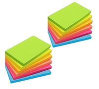 KIFZM Notes adhésives 7,6 x 12,7 cm, 6 couleurs vives, 80 feuilles par bloc, 12 blocs, 960 feuilles au total, pour rappel et liste de contrôle, Office Products, 12 unités