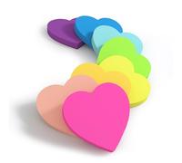 KIFZM Notes adhésives mignonnes en forme, 8 couleurs brillantes, 80 feuilles/bloc (cœur brillant)