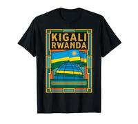 Kigali Drapeau du Rwanda Centre de congrès Art Vintage T-Shirt