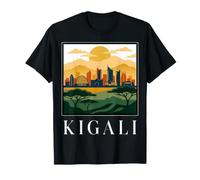 Kigali Horizon Rwanda Vintage Rétro Africain Voyage Art T-Shirt