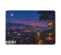 Kigali Rwanda Cityscape at Night Tapis 150 x 100 cm, Doux et Antidérapant | Tapis intérieur doux : avec poils courts; pour chambre