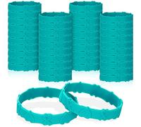 Kigeli Lot de 100 bracelets de sensibilisation au cancer de l'ovaire en vrac - Ruban en silicone - Ruban bleu sarcelle de sensibilisation aux agressions sexuelles - Produit en caoutchouc pour femme et