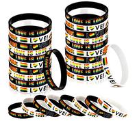 Kigeli Lot de 100 bracelets Gay Pride arc-en-ciel LGBTQ Accessoires en silicone Gay Pride Décorations pour défilés, festival arc-en-ciel, mois de la Gay Pride, Caoutchouc Silicone