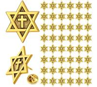 Kigeli Lot de 50 broches en émail avec étoile de David pour décoration de Noël, sac à dos, chapeau, 0.98 inch/ 2.5 cm, Métal, Agate