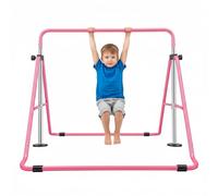 KigerNee Barre de gymnastique réglable en hauteur pour enfants de 3 à 8 ans, pliable et portable, pour l'intérieur et l'extérieur, charge jusqu'à 100 kg, cadre en acier (rose)