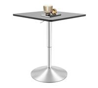 KigerNee Table de bar réglable en hauteur 70-90 cm avec plateau rotatif : table haute réglable en hauteur en MDF et métal, noire, charge maximale : 150 kg, 60 x 60 cm, pour salon, cuisine, bar, bureau