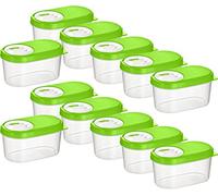 Kigima lot de 12 boîtes à épices boîtes verseuses boîtes de conservation (vertes, 0,14 l)