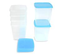 Kigima lot de 6 boîtes de congélation 1,5 l carrées (bleu clair, 13 x 13 x 15,2 cm)