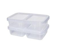 Kigima Meal Prep Lot de 2 boîtes à repas à 2 compartiments de 2,4 l - Réutilisables avec couvercle hermétique - Boîtes à repas en plastique sans BPA - Passent au lave-vaisselle