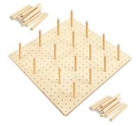 Kigley Lot de 3 organiseurs de tiroir en bois perforé avec 32 piquets, système de pinces réglables pour vaisselle, assiette, casseroles, ustensiles de cuisine, ustensiles de cuisine (43,2 x 15 cm)