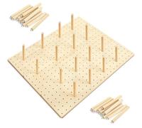 Kigley Lot de 3 organiseurs de tiroir en bois perforé avec 32 piquets, système de pinces réglables pour vaisselle, assiette, casseroles, ustensiles de cuisine, ustensiles de cuisine (53,3 x 15 cm)
