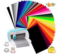 Kigniote 40 Feuilles Smart Iron-On pour Cricut Joy, 14 x 30,5cm,38 Couleurs