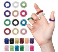 Kigniote Lot de 48 anneaux d'acupression, anneaux de massage pour doigts, anneau d'acupression, anneau de massage pour soulager le stress, détendre et favoriser la circulation sanguine, massage des
