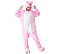 Kigurumis Onesie Femmes Adulte Animal Pyjama Dessin animé léopard Globalement drôle vêtements de Nuit Hiver Chaud Doux L Rose panthère