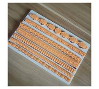 KIHENE Baroque Défilement Relief Bordure Silicone Moules Fleur Curlicues Dentelle Cadre Européen Fondant Polymère Argile Moule De Décoration De Gâteau Outils (Color : 19.5x12.2x1.4cm)