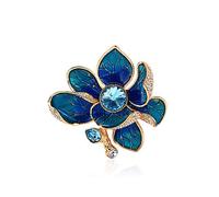 Kihuu Broches Accessoires à la Mode Broche Perle Broche élégante Lady Pivoine Corsage Chinois Style Classical Accessoires Manteau Cheongsam Pin (Bleu Peacock) Broches et pins pour Femmes
