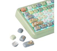 KiiBoom Little Shroom Pack Lot de 5 capuchons de touches en PBT imprimé 5 fois compatible MX pour Alice 60 %, 65 %, 75 %, TKL, 96 %, pleine taille, disposition ANSI (pluie)