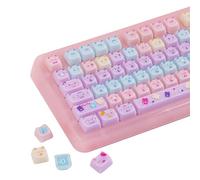 KiiBOOM Lot de touches en forme de chat mignon, profil Mao, pour clavier mécanique MX, compatible avec 60 %, 65 %, 75 %, TKL, 96 %, disposition pleine grandeur (Meow Pudding V2)
