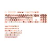 KiiBoom Mao Profile - Lot de 140 touches Dye-Sub PBT - Touches mignonnes pour clavier mécanique, compatible avec la disposition complète ANSI/Alice, commutateurs MX-Clone (rose)