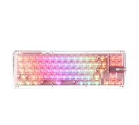 KiiBoom Phantom 68 65% Hot Swappable Crystal Gasket-Mounted Mechanical Keyboard, BT5.0/2.4GHz/USB-C Wireless NKRO Gaming Keyboard avec RGB orienté vers Le sud, Batterie 4000mAh pour Win/Mac (Rose)