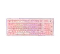 KiiBoom Phantom 98 Clavier mécanique monté sur joint d'étanchéité, triple mode NKRO clavier de jeu avec RVB orienté sud, touches transparentes, batterie 8000 mAh pour Windows/Mac (rose)