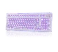 KiiBoom Phantom 98 Hot Swappable Crystal Gasket-Mounted Mechanical Keyboard Triple Mode NKRO Gaming Keyboard avec RGB orienté vers le sud, Clear Keycaps, batterie 8000 mAh pour Win/Mac (violet)