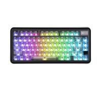 KiiBoom Phantom81 Lite Clavier mécanique 75% gasket QMK&VIA 3 modes RVB, boîtier ABS+UV, échangeable à chaud Windows/Mac/Linux (noir)