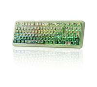 KiiBoom Phantom98 Lite 96% Clavier Mécanique de Jeu Sans Fil, Programmable VIA, Clavier Crème avec Joint, Batterie 8000 mAh, Échange à Chaud, RGB, NKRO pour Win/Mac (Vert, Interrupteur Mochi)