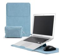 KiimLaa 15-16 Pouces Housses Ordinateur Portable Sacoche avec Fonction Stand pour MacBook Pro 16" M5/M4/M3/M2/M1, MacBook Air 15" M5/M4/M3/M2, Laptop Pochette PU pour Surface, HP, Dell 15-16"(Bleu)
