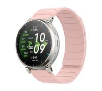 KiimLaa Bracelet Silicone 20mm pour Amazfit Active 3 Premium/Aactive 2 | Bracelet Magnétique de Remplacement pour Amazfit T-Rex 3 pro 44mm/GTS 4/GTR Mini/Cheetah 2 Pro - Rose