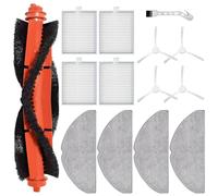 KiimSin 14 Pièces Accessoires de Rechange pour Xiaomi S20 aspirateur Robot Pièce de Rechange, 1 Brosse Principale, 4 serpillières, 4 Filtre de Rechange, 4 brosses latérales, 1 Brosse de Nettoyage