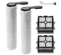 KiimSin accessoires pour Tineco FLOOR ONE S7 Stretch Ultra, S9 Artist, Stretch S6, S6 stretch lite, Switch S6 Pièces de rechange pour aspirateur eau et poussière, 2 brosse rotative + 2 filtres Hepa