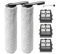 KiimSin Brosse rotative accessoires pour Tineco Floor One S5 Combo/ S5 Combo Power Kit Pièces de rechange pour aspirateur eau et poussière, 2 brosse rotative + 3 filtres Hepa + 1 brosse