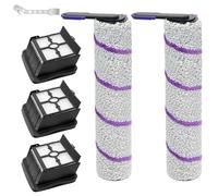 KiimSin Brosse rotative + filtres Pièces de rechange pour RowentaX-Clean 10 / pour Narwal S20 Pro accessoires aspirateur eau et poussière, 2 Brosses à rouleau + 3 filtres Hepa + 1 Brosse de nettoyage