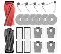 KiimSin Pièce de Rechange pour Roborock Saros 10R / G20S Ultra/Qrevo CurvX aspirateur Robot, Brosse Principale, 6 Chiffon, 4 Sacs à poussière, 4 filtres, 4 brosses latérales