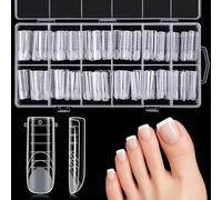 Kiiwah 120 Pièces Polygel Ongle Pied, Capsule avec Lignes Graduées Résistant Faux pour Pieds Popit Ongle pour les Amateurs d'Ongles, les Débutants en Manucure et les Salons de Nail Art