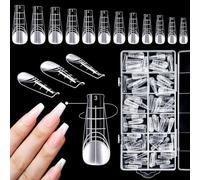 Kiiwah 120 Pièces Popit Ongle, Durable et Réutilisable Capsule Polygel Nail Double Formes avec des Lignes Graduées Moule à Ongles D'Extension pour Amateurs et Apprenants du Nail Art Diy