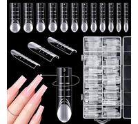 Kiiwah 120 Pièces Popit Ongle, Durable et Réutilisable Capsule Polygel Nail Double Formes avec des Lignes Graduées Moule à Ongles D'Extension pour Amateurs et Apprenants du Nail Art Diy