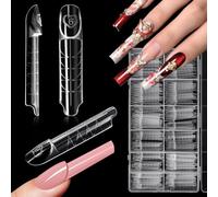 Kiiwah 150 Pièces Popit Ongle pour 3D Manucure Française, Réutilisable Dual Nail Forms Set, Capsule Americaine Ongle Formes d'Extension pour Builder Gel Polygel Acrygel Construction (Carré)