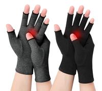 Kiiwah 2 Paires Gants Arthrose, Gants de Compression pour Femmes et Hommes, Gants sans Doigts Anti Arthrite Soulage les Douleurs Polyarthrite Rhumatoïde, le Canal Carpien, Favorise la Guérison
