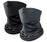 Kiiwah 2 Pièces Cache Cou Elastique pour Homme et Femme, Tour de Cou Coupe-Vent et Respirant Snood à Séchage Rapide pour Moto, Cyclisme, Ski, Randonnée, Course à Pied