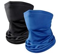 Kiiwah 2 Pièces Cache Cou Elastique pour Homme et Femme, Tour de Cou Coupe-Vent et Respirant Snood à Séchage Rapide pour Moto, Cyclisme, Ski, Randonnée, Course à Pied